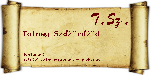 Tolnay Szórád névjegykártya